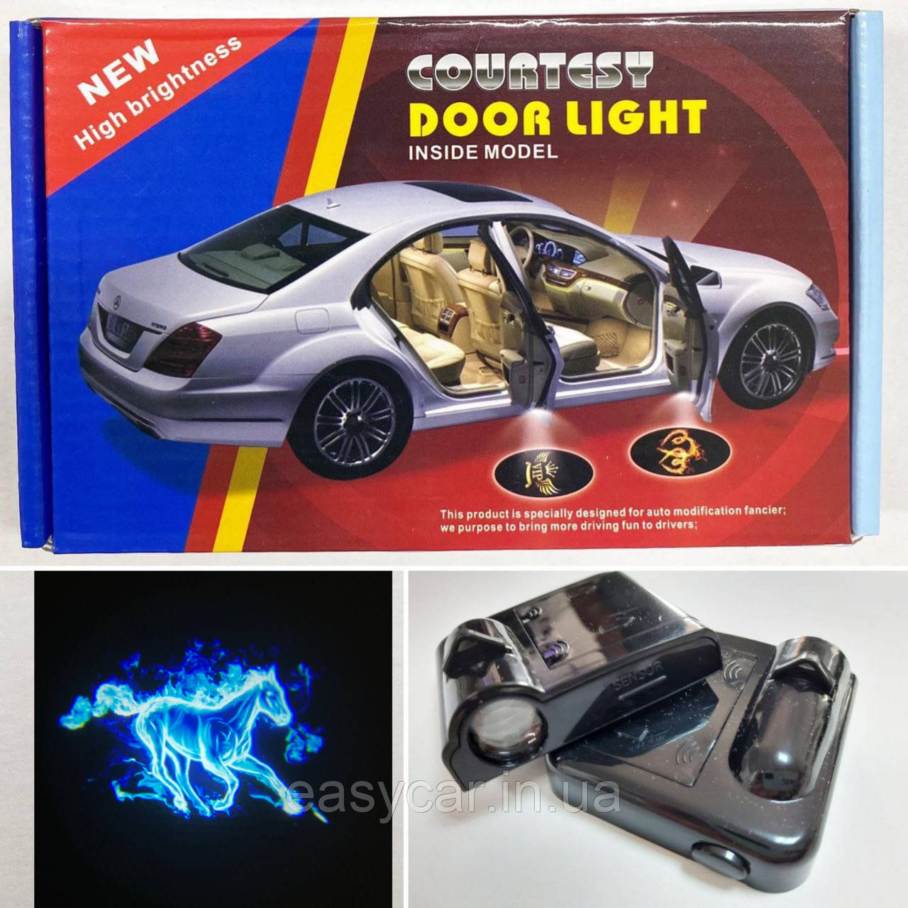 Логотип підсвічування двері Кінь Lazer door logo light, фото 1