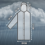 Дощовик жіночий чоловічий плащ, плащ накидка від дощу, чоловічий жіночий дощовик на кнопках Hechpro 1030 синій, фото 5