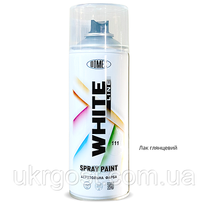 Аерозоляний лак в балончиках Domex White Line глянець 400 мл, фото 1