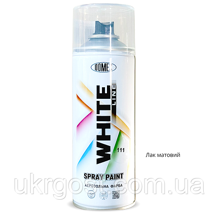 Аерозоляний лак в балончиках Domex White Line мат 400 мл, фото 1
