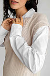 Сорочка кофта для вагітних та годуючих мам бежева з м'якого трикотажу 42, фото 7