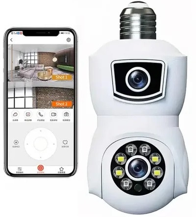 IP Wi-Fi-камера V380-E27 незалежних об'єктива 2MPx+2MPx (V380 APP), фото 1