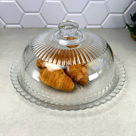 Скляна тортівниця з кришкою-куполом 27 см Luminarc Cheese platter, фото 1