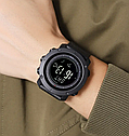 Чоловічий спортивний наручний годинник Skmei 2095 з компасом (Чорний), фото 6