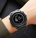 Чоловічий спортивний наручний годинник Skmei 2095 з компасом (Чорний), фото 7