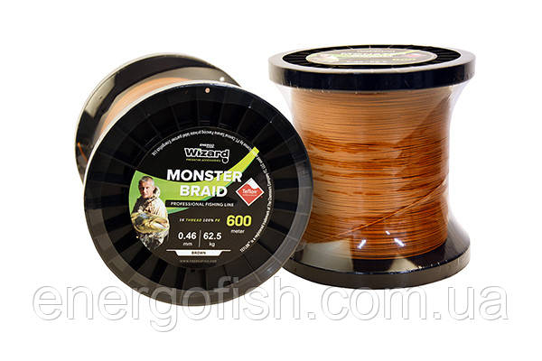 Шнур + головка WIZARD 12X Monster Braid TEFLON 600 м, 0,58 мм 70.2 кг, фото 1