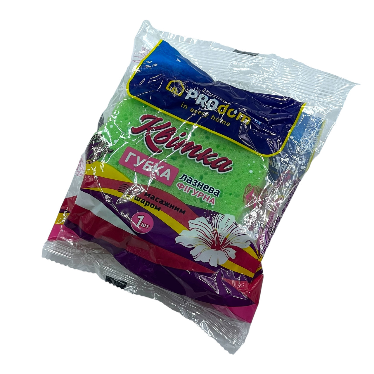 Мочалка лазнева PROdom "Квітка" поролон 10,5см, губка для душу, мочалка для душу, фото 1