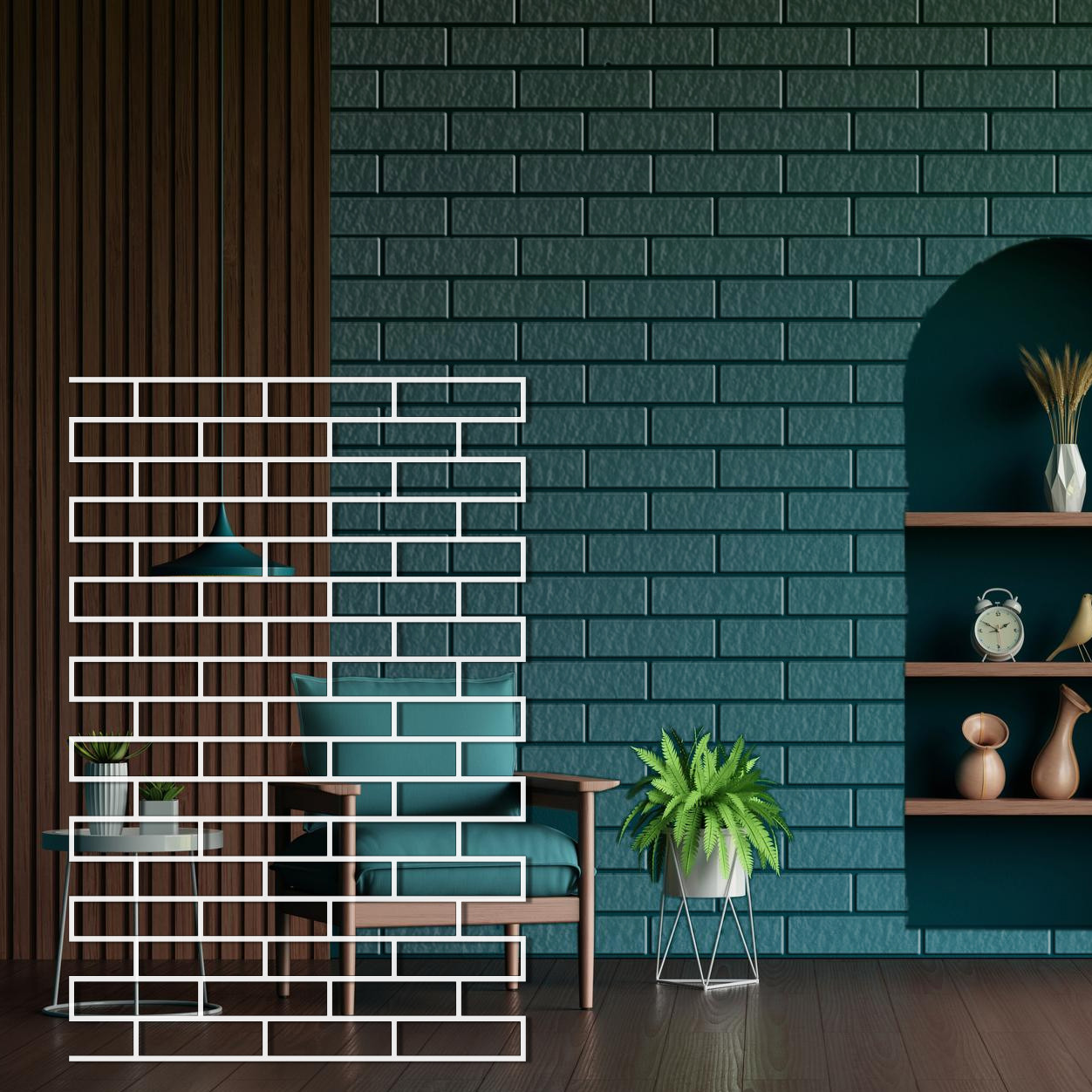 Трафарет товстий 5 мм для штукатурки, багаторазовий, з імітацією цегляної кладки пластиковий (1200х800), фото 1