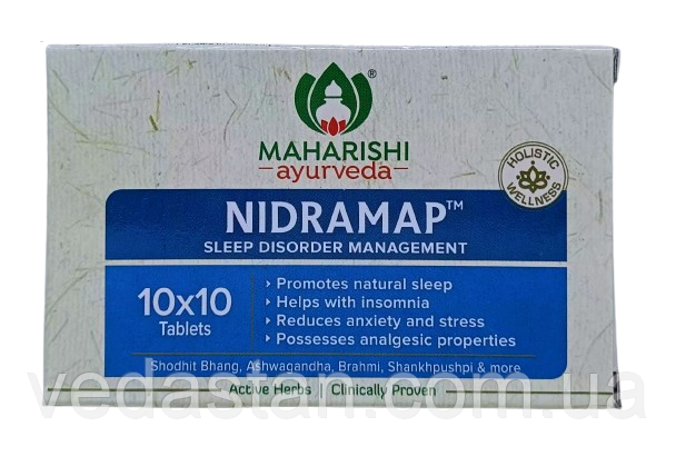 Нідрамап, Nidramap 100tab — розроблений для розв'язання проблем зі сном, зменшення занепокоєння й балансу емоцій