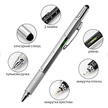 Мультифункіцональна ручка зі стилусом, чорна, фото 2