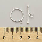 Срібло 925 Застібка Тогл, 23х6х2.5мм, Паличка 16х1.3 мм, Отвір 1.6 мм, 1 шт, фото 3