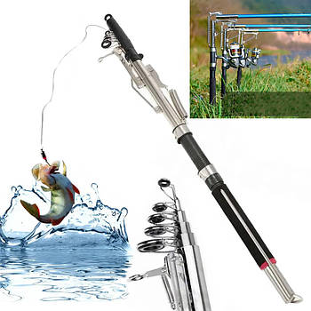 Самопідсікаюча вудка для риболовлі 2,1м, 3608 / Спінінг / Вудка з самопідсікатором / Телескопічна вудка