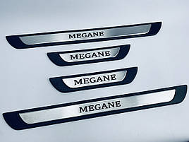 Накладки на пороги Renault Megane I 1996-2004 (хром-пласт) TAN24