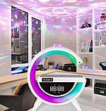 Колонка портативна RGB, LED-лампа, бездротове зарядне 3 в 1 G 3402 9386, біла, фото 3
