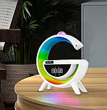 Колонка портативна RGB, LED-лампа, бездротове зарядне 3 в 1 G 3402 9386, біла, фото 4