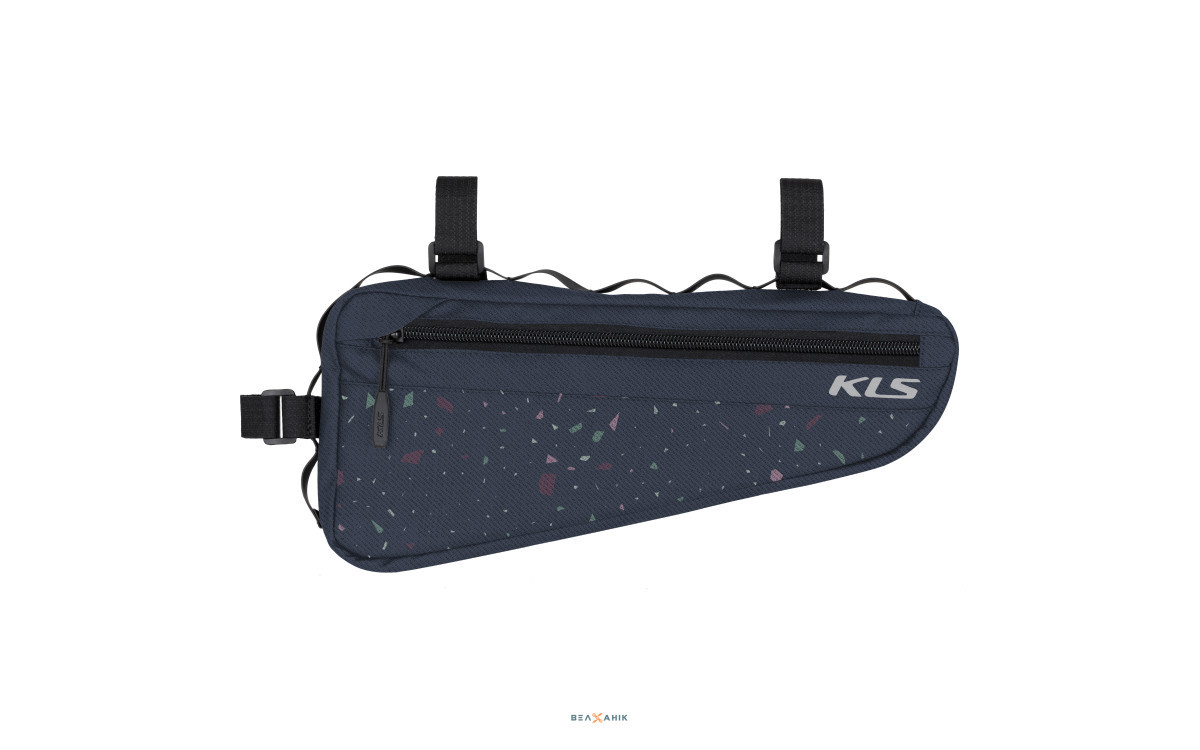 Велосумка на раму KLS Rectangle 023 темно-синя дизайн конфетті