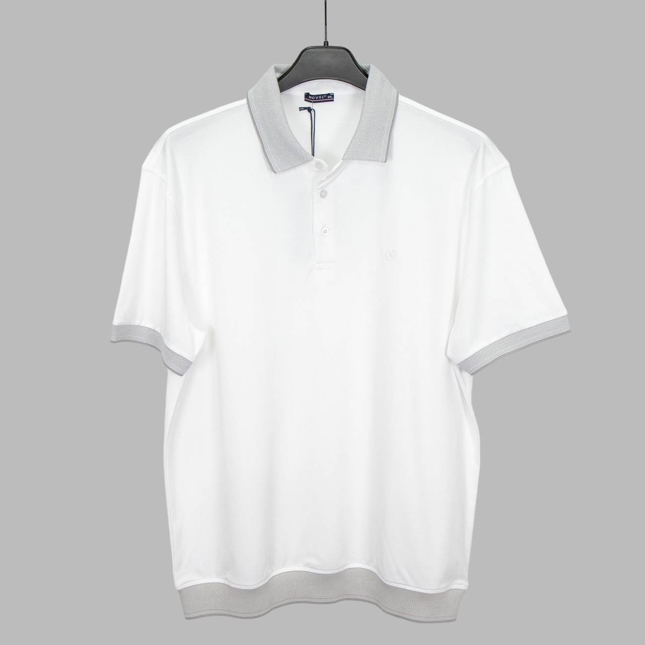 Футболка чоловіча NOVEL G-5205 WHITE 50% бавовна 50% поліестер 5XL(Р)