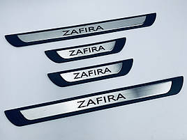 Накладки на пороги Opel Zafira B 2005-2014 (хром-пласт) TAN24