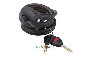 Замок на ключі 10x1800 мм KLS Coil тросиковий чорний