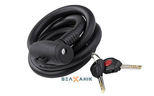 Замок на ключі 15x1200 мм KLS Hardcoil тросиковий чорний