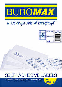 Етикетки самоклеючі 65шт 38х21.2мм (100 аркушів) Buromax BM.2864