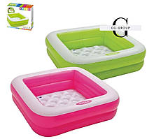 Intex Басейн 57100 NP (6) розміром 85-85-23см, висота борту 18см, об'єм: 60л, від 1-го року рожевий