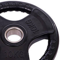 Диски прогумовані для штанги Record 10 кг 52 мм для силових тренувань, фото 3