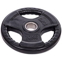 Диски прогумовані для штанги Record 10 кг 52 мм для силових тренувань, фото 4