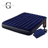 Надувний матрац (3) "Квін" двомісний, 137х203х22см, 2 подушки, з ручним насосом, в коробці