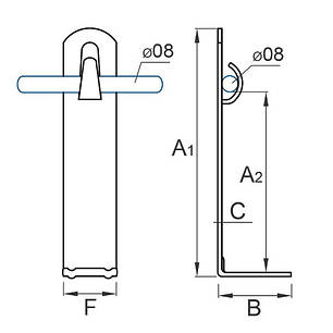 Тримач універсальний сталевий гальванічно оцинкований 07/OC, фото 2