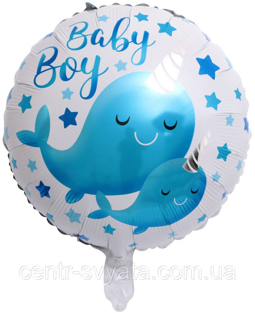 Фольгована кулька КНР 18"(45 см) Коло "Baby Boy" нарвал