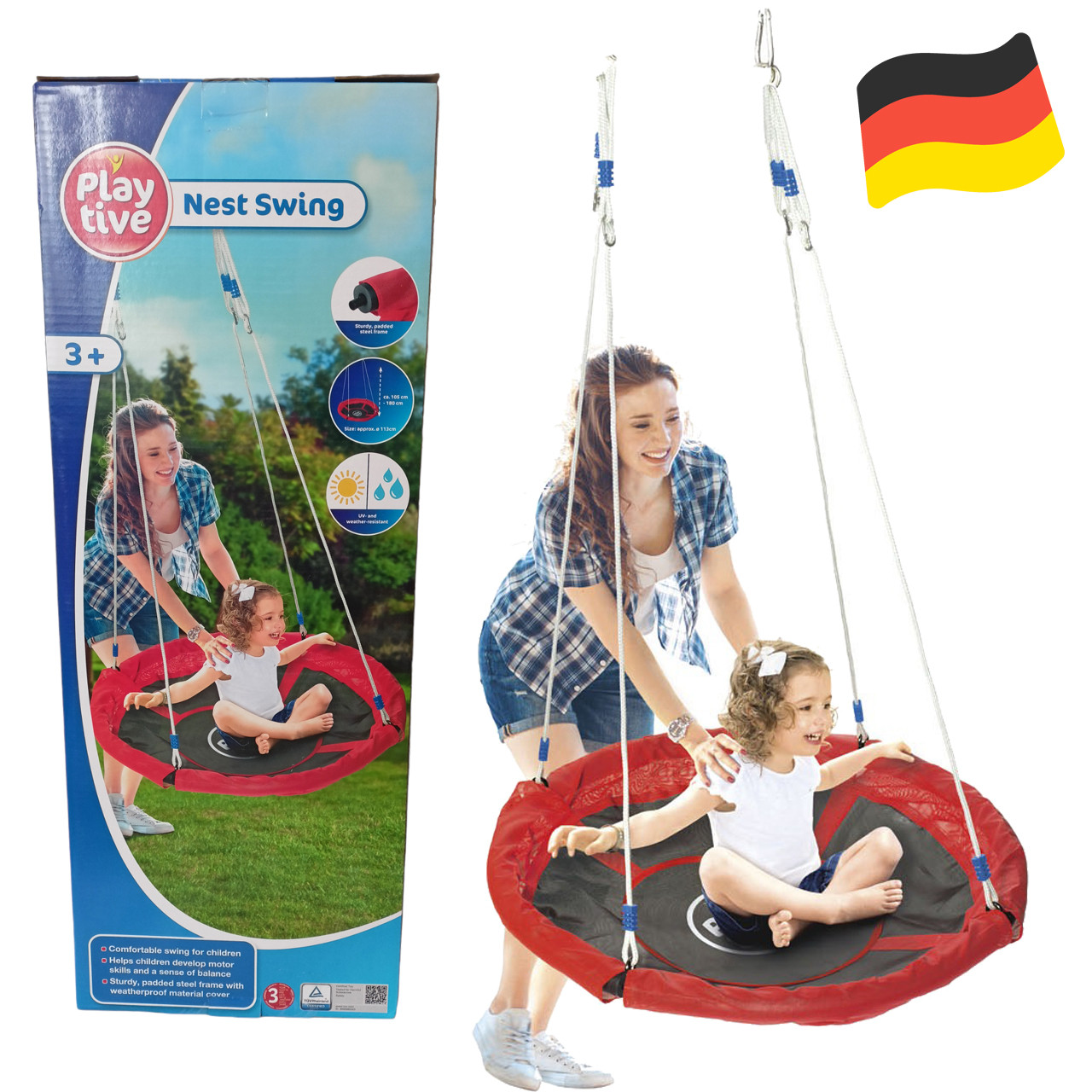 Підвісне крісло гойдалка, гніздо лелеки Playtive (113 см, 150 кг, Німеччина)