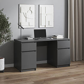 Комп'ютерний стіл VAYS, письмовий стіл з двома тумбами, з шухлядами без ручок R-34
