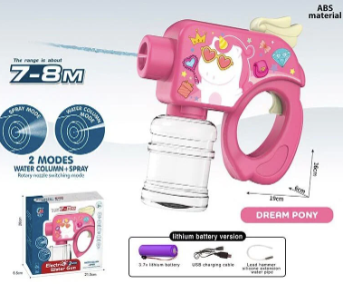 Водяний пістолет на акумуляторі  Electric Water Gun "91779 " рожевий