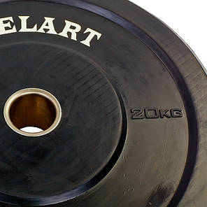 Диски прогумовані бамперні Zelart Z-TOP TA-5125-20 Bumper Plates 20 кг 51 мм для кросфіту, фото 3