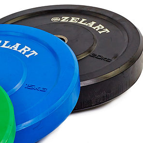 Диски прогумовані бамперні Zelart Z-TOP TA-5125-20 Bumper Plates 20 кг 51 мм для кросфіту, фото 4