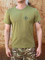 Футболка тактична олива з гербом ЗСУ,футболка олива з гербом,чоловіча футболка оливкова з гербом