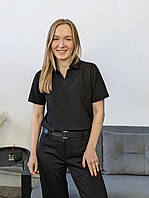 Футболка в стилі поло без гудзиків Чорна S