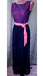 Сукня жіноча максі. Шифон. Синий 44-46 р., фото 4