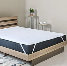 Наматрацники 200х200 см водовідштовхувальний на гумці в кутах на ліжко, наматрацники на євроліжко