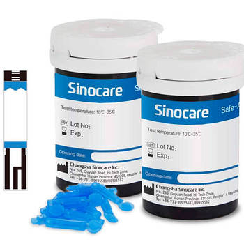 50 тест-смужок і 50 ланцетів голок для глюкометра Sannuo GA-3, розхідники