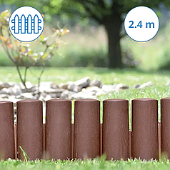 Палісад для клумб Prosperplast PALISADA трубчастий коричневий 2.4м Бордюр палісад Садова палісада