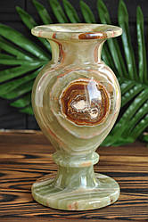 Ваза з натурального каменю онікс, 20х10 см (колір, як на фото)