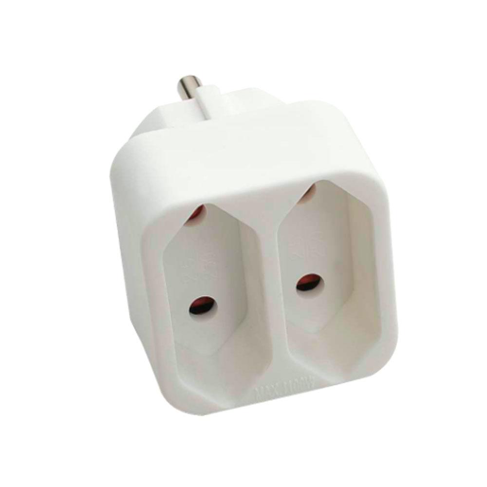 Розетка-подрібнювач без заземлення SQ-ZDB01/2, 2x2.5A (10A) 250V~Max, 1100W, White, 2P, Q200