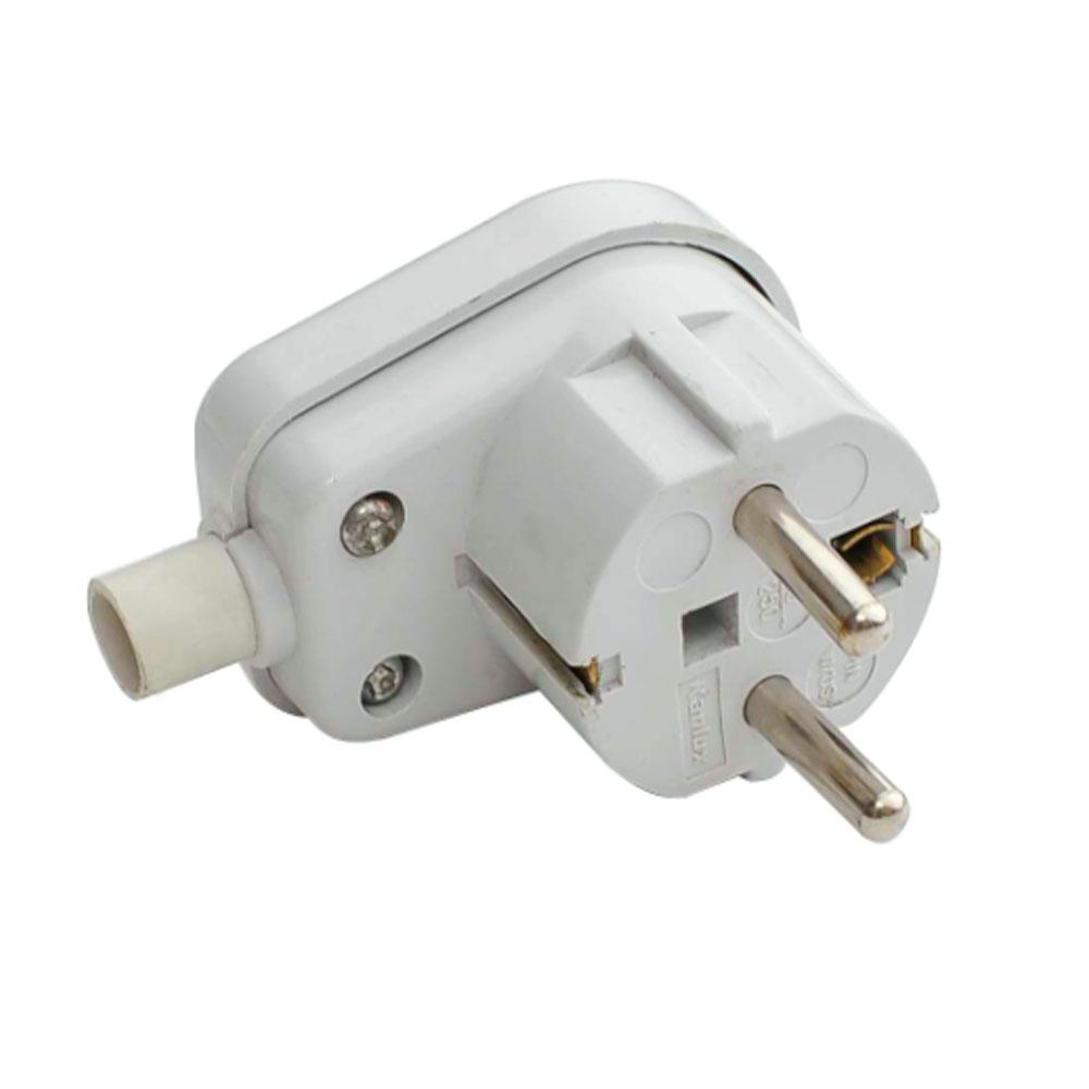 Вилка із заземленням кутова SQ-SN-03, 16 A 250 V, White, Q200