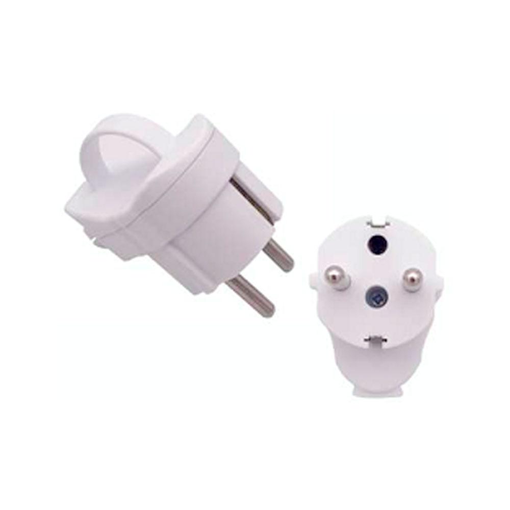 Вилка із заземленням кутова з кільцем, розбірна SQ-GP-003, 16 А 220 V, White, Q200