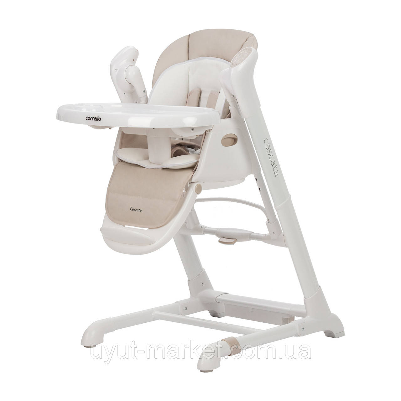 Стілець для годування-гойдалка 3 в 1 CARRELLO Cascata CRL-10303/1 Cream Beige заколисуючий центр