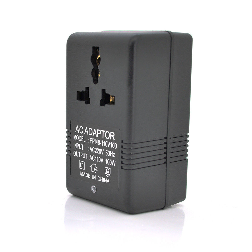 Перетворювач напруги трансформаторний HC-100W Input 220 V/Output 110V, універсальна розетка