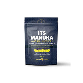 Льодяники  It's Manuka honey lozenges  з медом, лимоном та імбирем від болю в горлі 16 шт