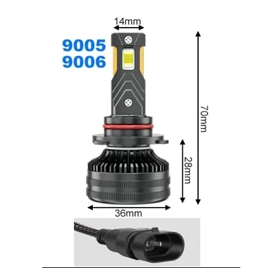 HB3 9005/ HB4 9006 LED CSP 7750 CANBUS лампа 2 шт. ближній-дальний світ головна фара, фото 1